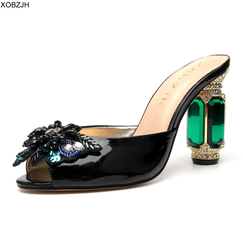 

High Heels Summer Sandals Women Shoes 2019 Women wedding Luxury Brand Designer DGB Crystal Heel Black Sandals Ladies Shoes Woman
