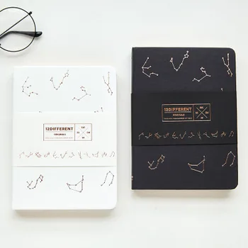 

Hot Black White Notebook Blank Sketchbook Journal Freenote Diary Study Notebook Stationery Gift Planner "Constellation" Notepad