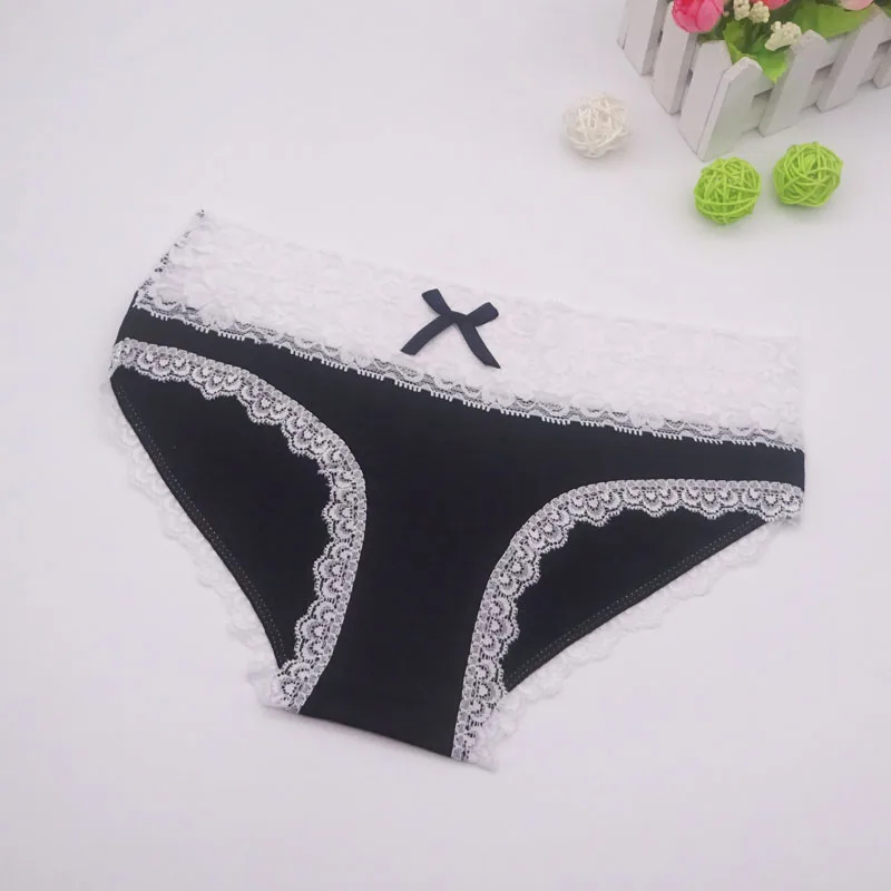 Moonflame 3 pcs/lots New Arrival Sexy Lace Underwear Cotton Women Briefs Panties 89230