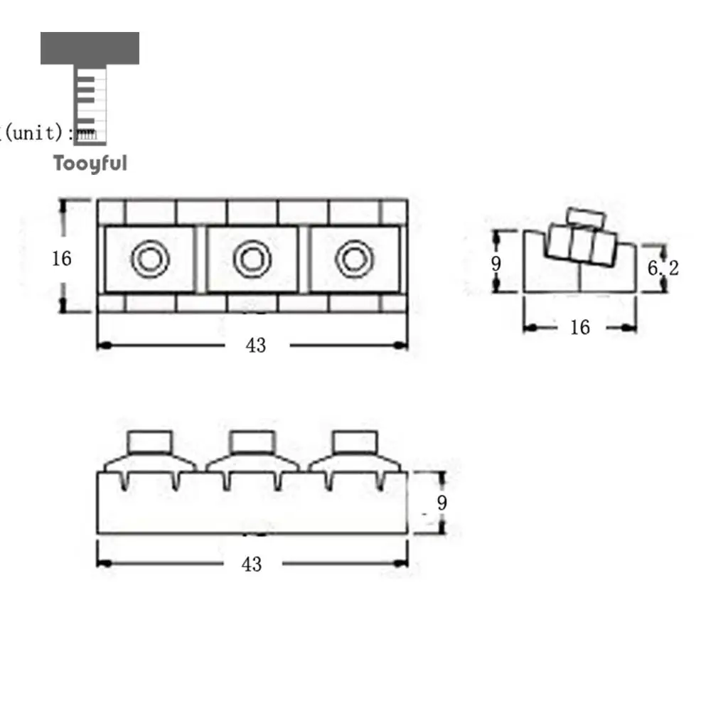 Tooyful Electric Guitar String Locking Nut with Allen Wrench Screws for Tremolo Bridge 43mm