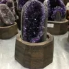 640g Natural Uruguay Purple Amethyst Hole Quartz Crystal+stand 2