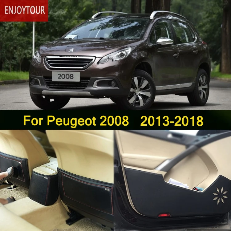 

Car pads front rear door Seat Anti-kick mat Car-styling Accessories For Peugeot 2008 2013 2014 2016 2015 2017 2018