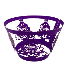 100 Pcs Laser Cut Christmas Tree Cupcake Wrapper Liner Baking Cup Hollow Paper Cake Cup DIY Baking Cupcake 5z-SH170