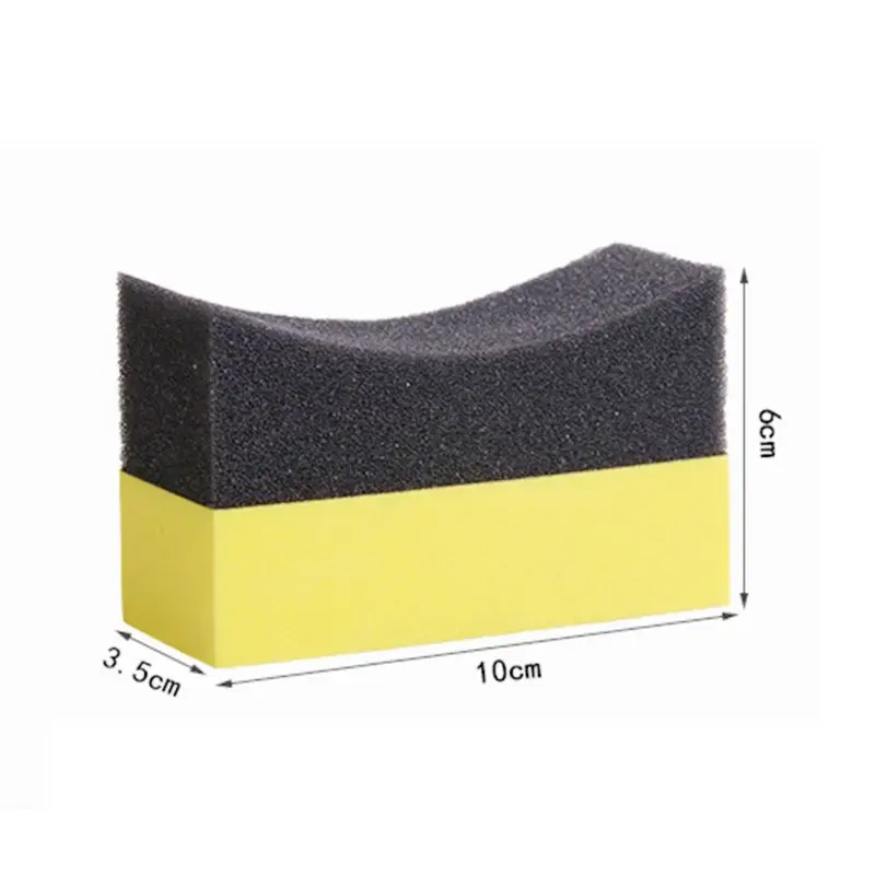6Pcs Tire Contour Dressing Applicator Pads Gloss Shine Color Polishing Sponge Wax