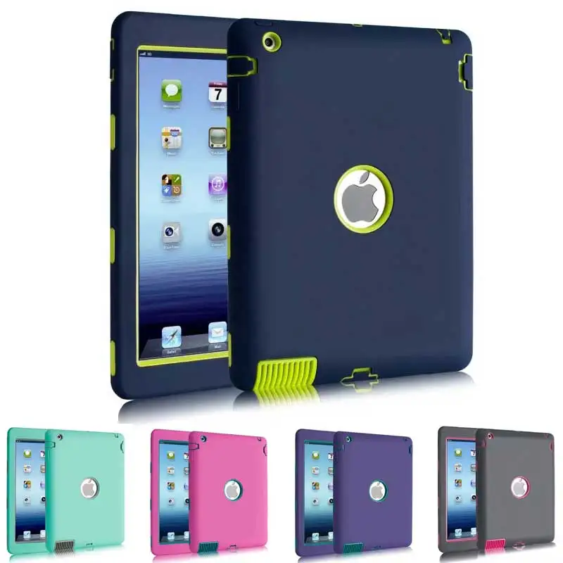 Newest Silicon PC TPU Robert Back Case for Apple iPad 4 3 2 9.7 inch High Quality Protective Smart Cover for iPad2 iPad3 iPad4