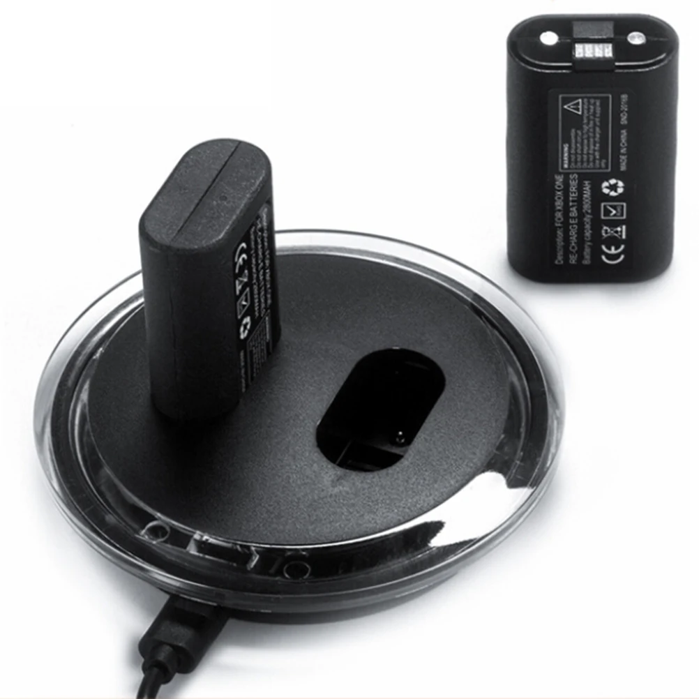 Dual USB Charging Dock Station Charger +2 Rechargeable Battery for XBOX ONE Controller Gamepad Charge Kit Black