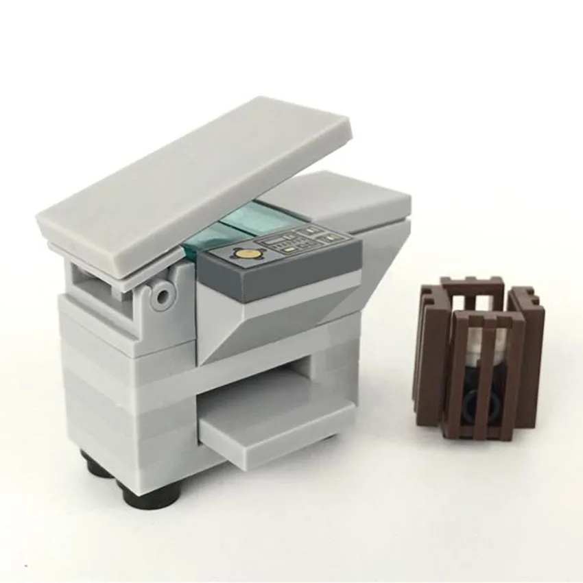 Single LegoINGlys Printer Copier Fax Machine Building Blocks Set DIY City Office MOC Figure Accessories Parts Bricks Kit Toys (2)