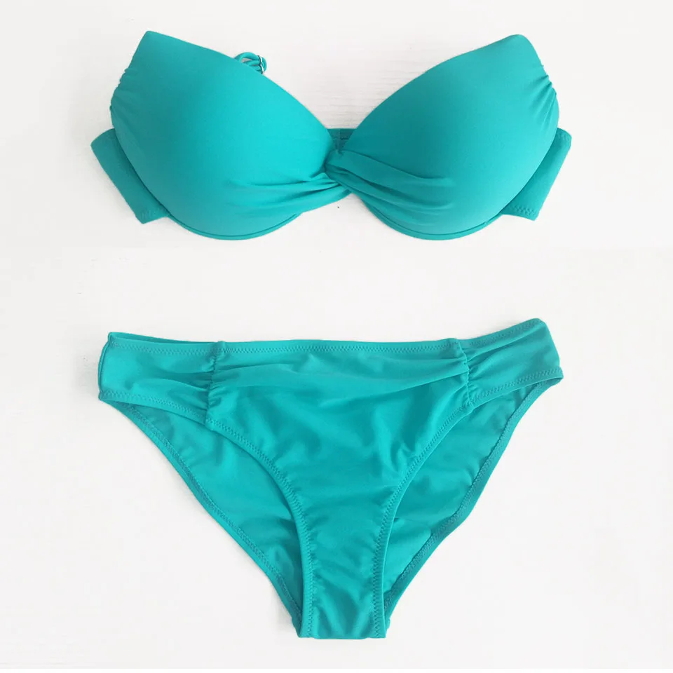 BANDEA 2019 Bikini Sexy Push Up Swimsuit Solid Color Bikinis Women Plus Size Swimwear Female Beach Bathing Suit Biquinis XXXL