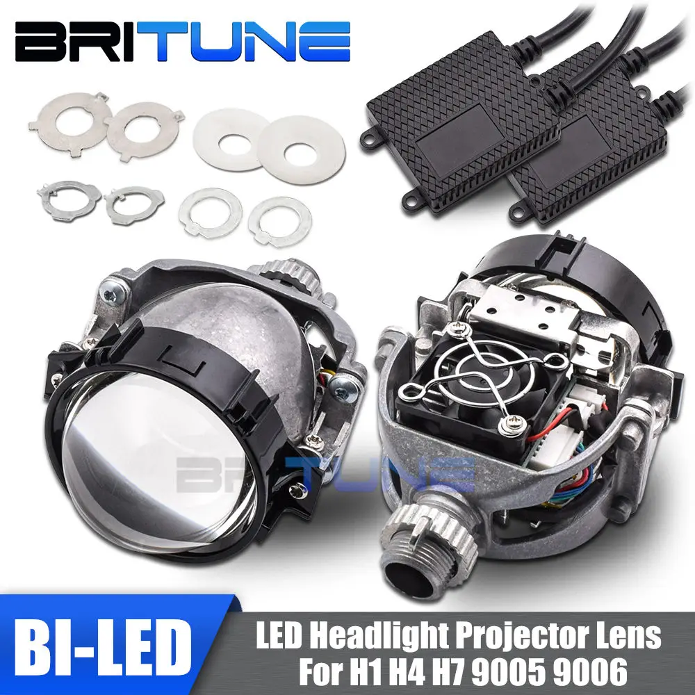 Auto Cars Bi LED Projector Lenses H1 9005 9006 H4 H7 LED font b Lamps b