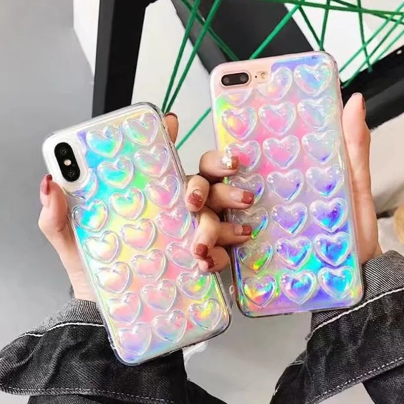 Netarlier модные 3D сердце любовь чехол для телефона iPhone 6 6S 6plus 7 8 плюс IX XR Xs Max лазерная