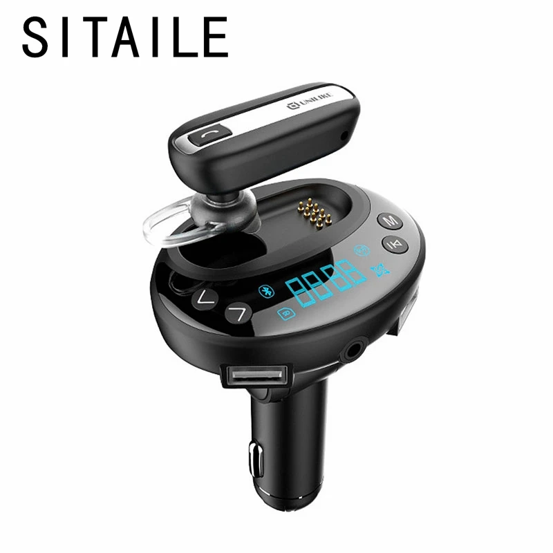 

SITAILE 4.0 Bluetooth Car Kit Handfree Earphone Car Mp3 Player 3.1 A Car-Charger Car Bluetooth Headset Adapter Fm Transmitter