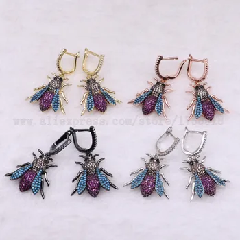 

3 Pairs Fashion Insects Bugs Bee earrings with hook Gift for lady insect earrings colorful jewelry Earrings 3075