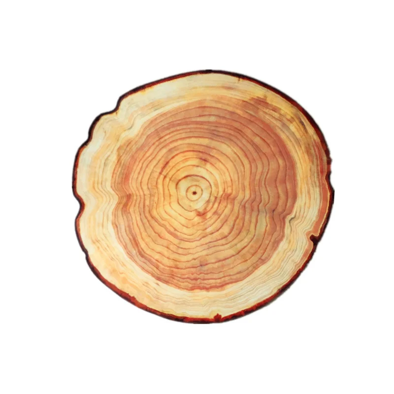 6mm Ultra-thin 80/100/120/160CM Antique Wood Tree Annual Ring Round Carpet For Living Room Bedroom Study Chair Mat Plush Ru