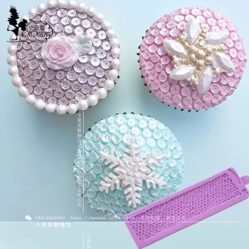 

Yueyue Sugarcraft sequins fondant silicone weddding cake mold fondant mold cake decorating tools chocolate gumpaste mould