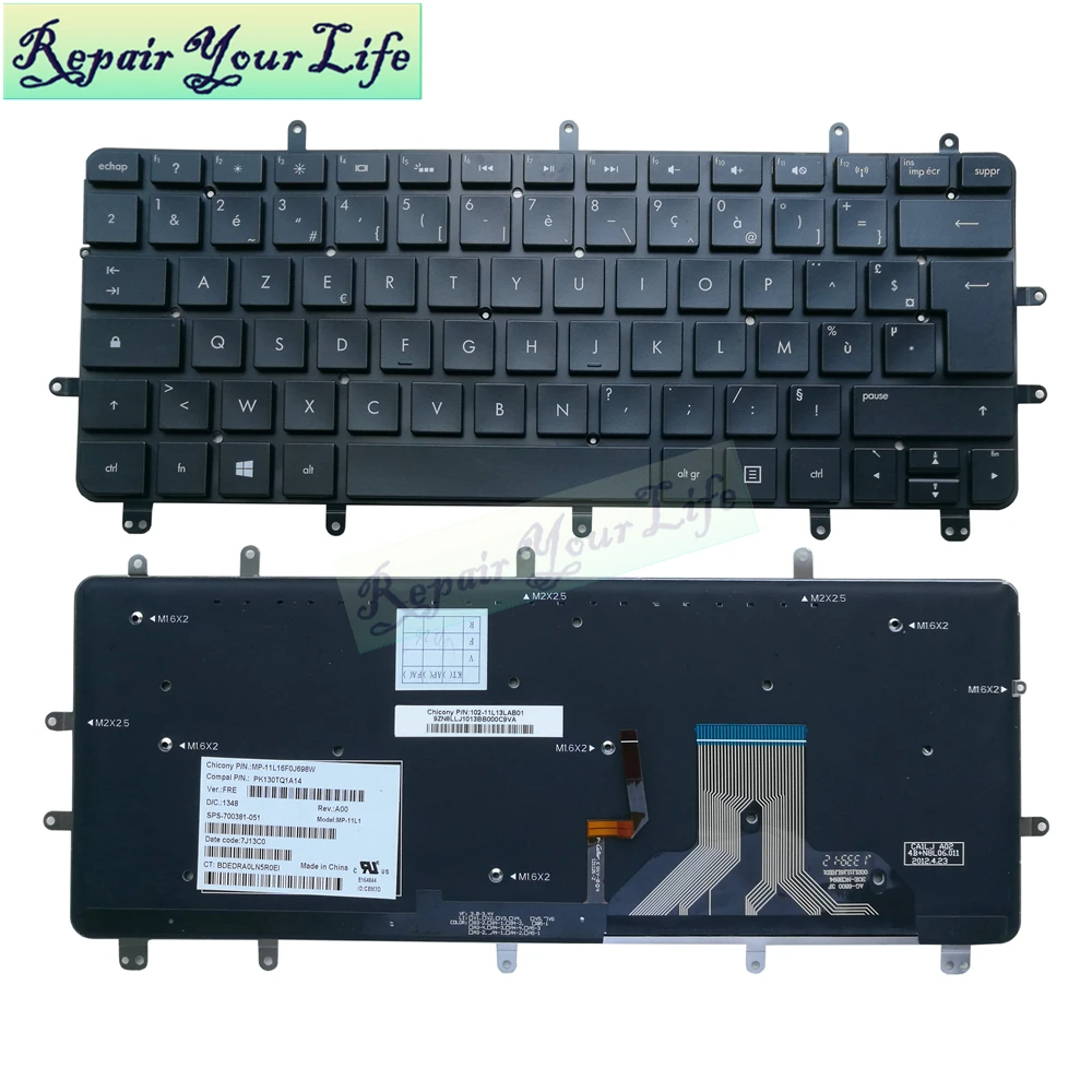 Laptop keyboard for HP FOR Envy 13-2000 SPECTRE XT PRO 13-B000 Spectre XT 13 FR French backlit keyboard Original PK130TQ1A14