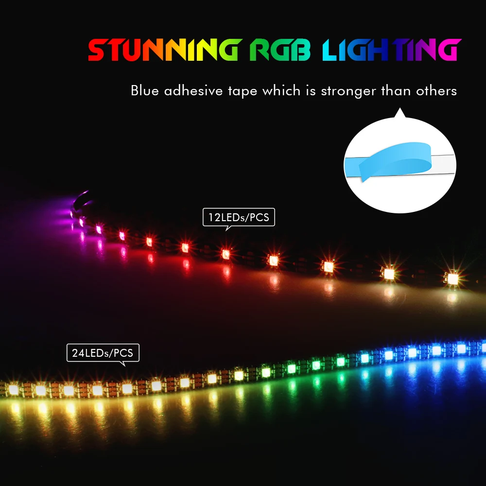 40 см Адресуемая WS2812b цифровая светодиодная лента Радуга RGB LED освещение комплект