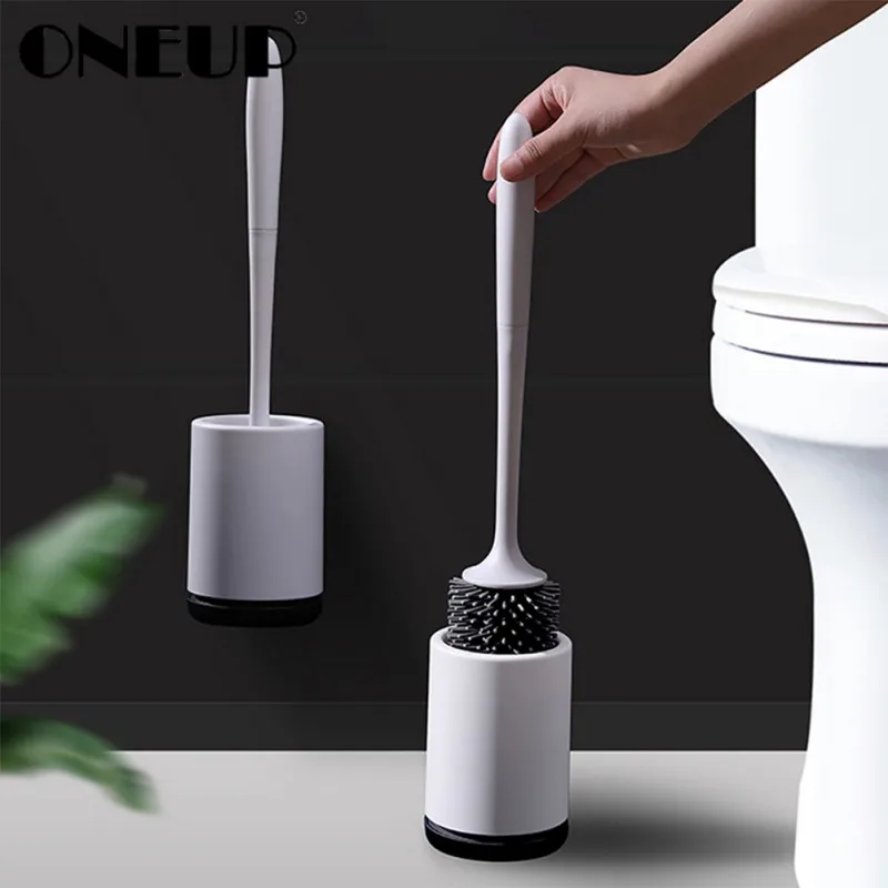 

TPR Floor-standing/Wall-mounted Silicone Cleaning Brush Set,Practical Durable New High-end Toilet Cleaning Bathroom Accessories