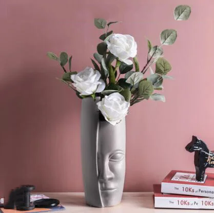 Скандинавские креативные человеческое лицо керамическая ваза Статуэтка для декора домашнего интерьера украшения для кафе офиса настольная статуя украшения - Цвет: style3