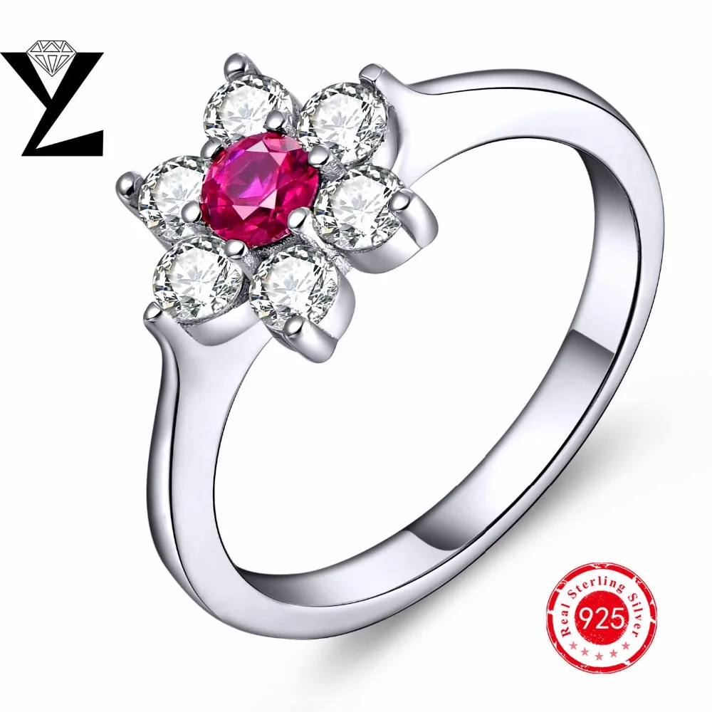 2016 Luxury Ruby Jewelry Sterling Silver Cubic Zirconia Imitation