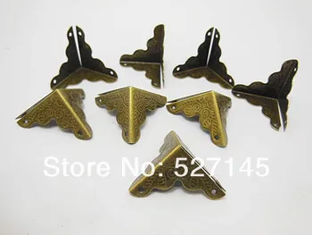 

Free Shipping 100Pcs Bronze Color Box Corner Protector Guard Edge Desk Edge Cover 25mm