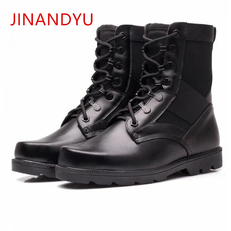 black tactical steel toe boots