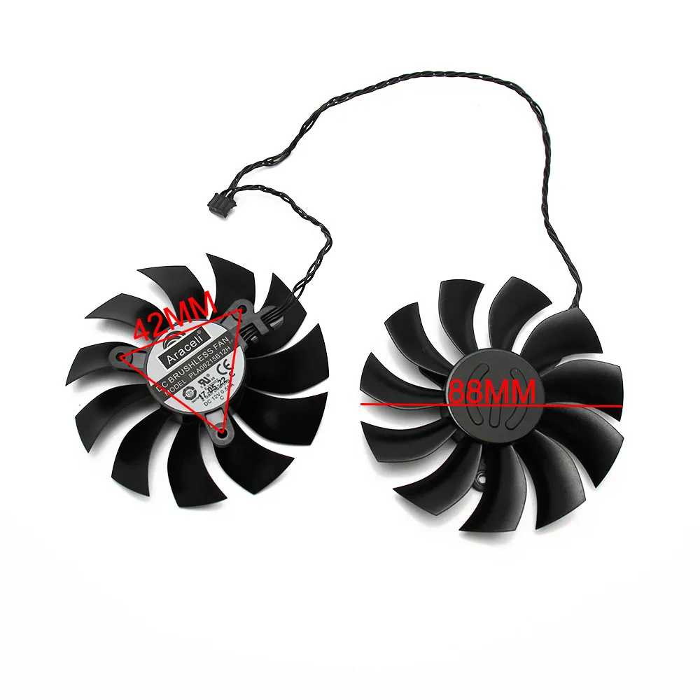 2 Pcs/Lot PLA09215B12H 4Pin 12V 0.55A For EVGA GTX1060 1070 1080 1080 Ti Fan GTX1070 GTX1080Ti fanVGA Cooler Graphics Card Fan