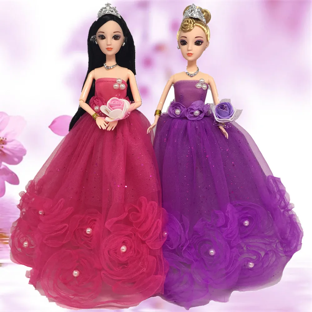 NK один комплект ручной работы куклы одежда модный дизайн кружева свадебное платье вечерние платья для кукол Барби лучшие игрушки подарок JJ