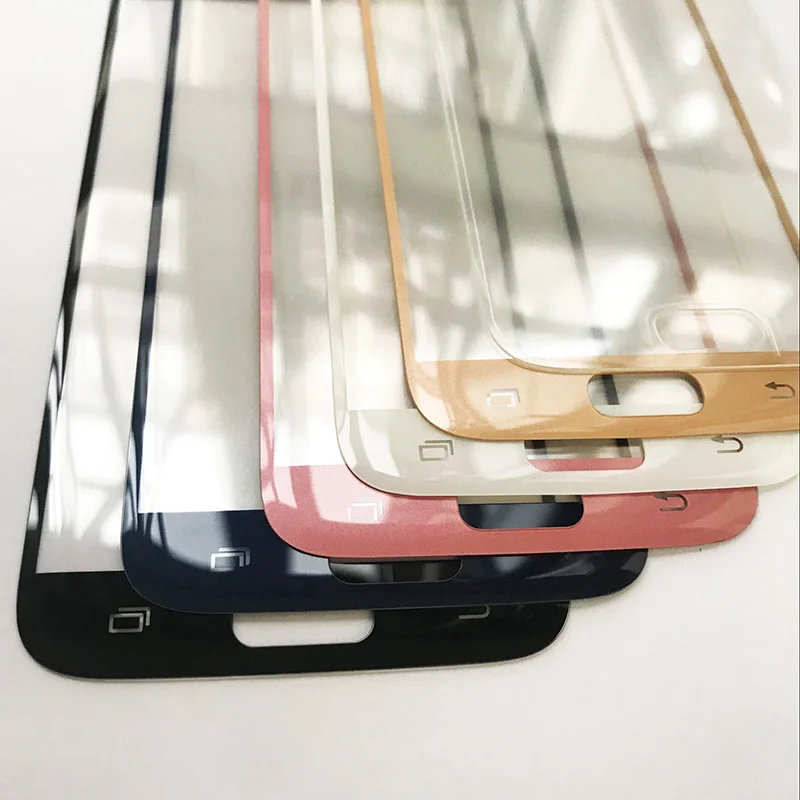 Защитное закаленное 3d стекло для Samsung Galaxy S7 S6 edge Plus розовое синее