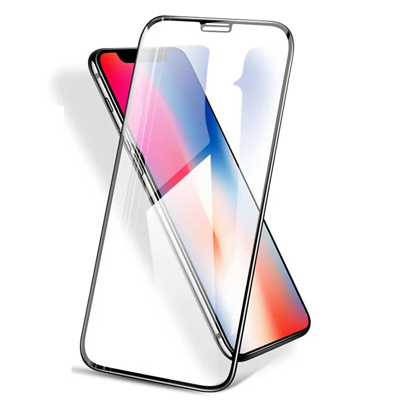Изогнутое закаленное стекло с полным клеем для iPhone XR S X R XS MAX Защитная пленка