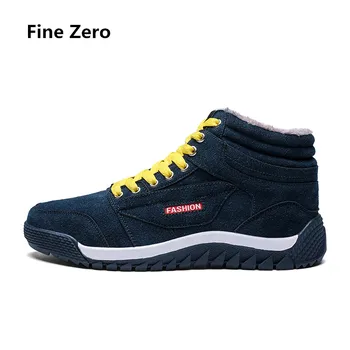 

zapatos botas hombre Large Size shoes men Warm Winter Boots Lace up Men Shoes Solid Color Ankle Boots Anti-wear Male Footwear