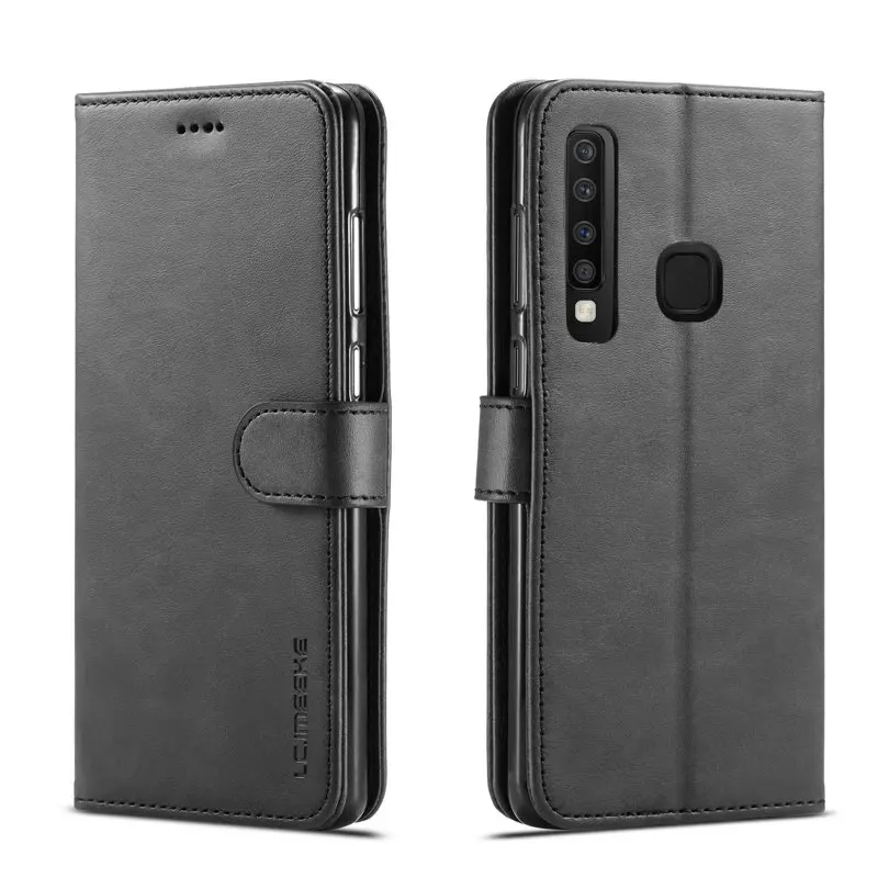 Роскошный кожаный флип чехол для Samsung A9s A9 A750 A5 A7 A8 J4 j6 plus 2018 Футляр защитный
