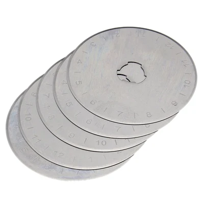 

LIXF-5pcs 45MM Rotary Cutter Blades For Olfa Fiskars Clover Sewing Quilting with Box(Cutter Not Included)