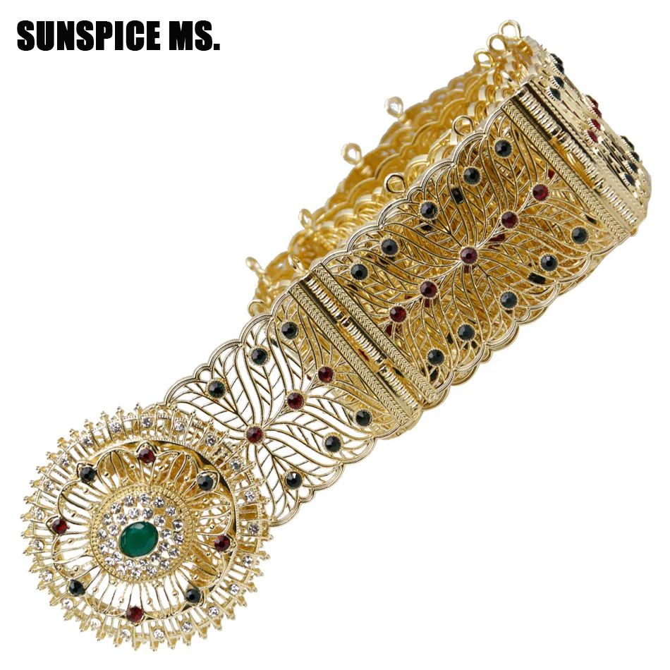 

Exquisite Metal Body Chain Adjustable Length Boho Waist Belt For Women Round Hollow Relief Wedding Bridal Dress Accessories 2018