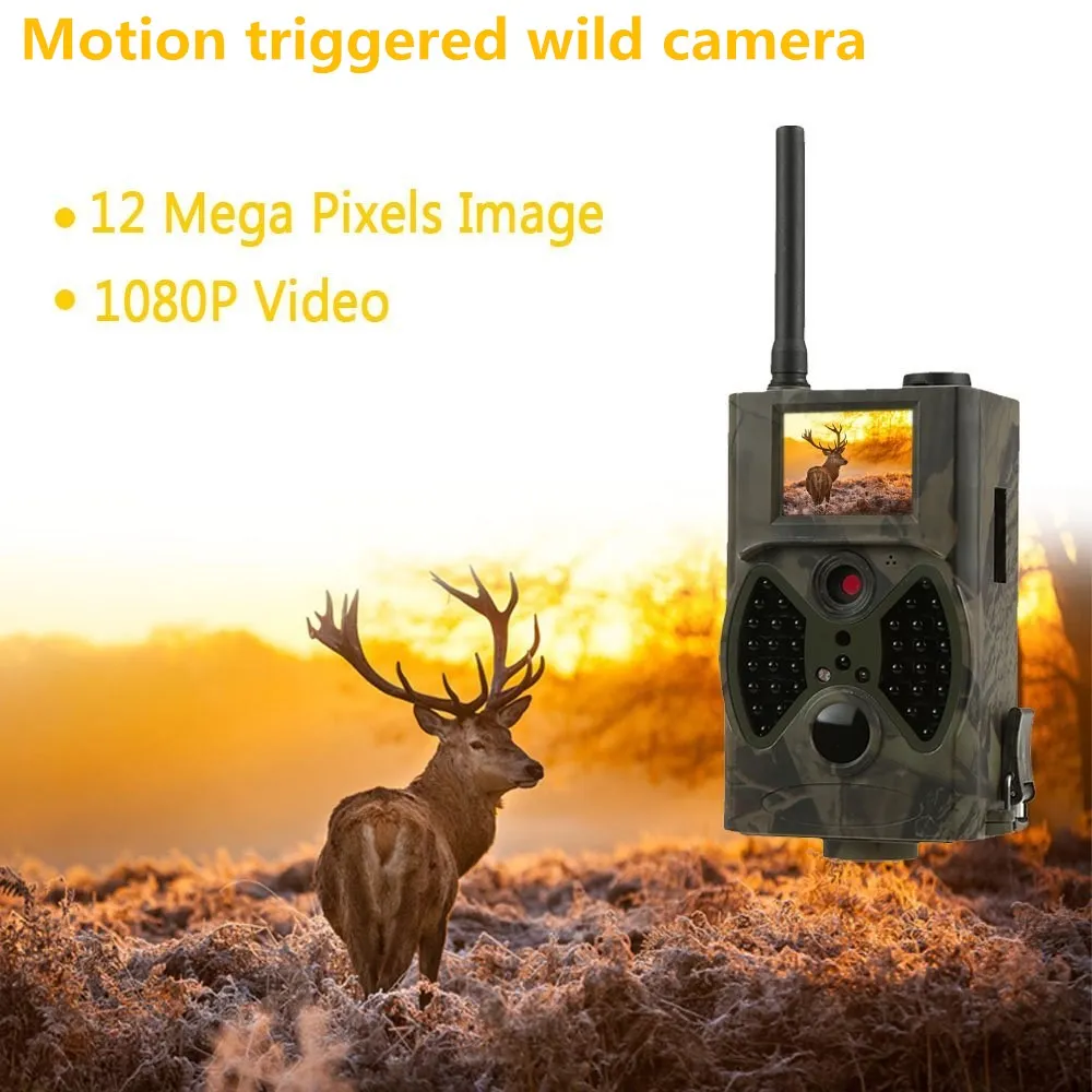 HC300M Surveillance hunting trail camera 12MP 1080P Night vision trail camera with gsm mms gprs waterproof IP54 outdoor camera