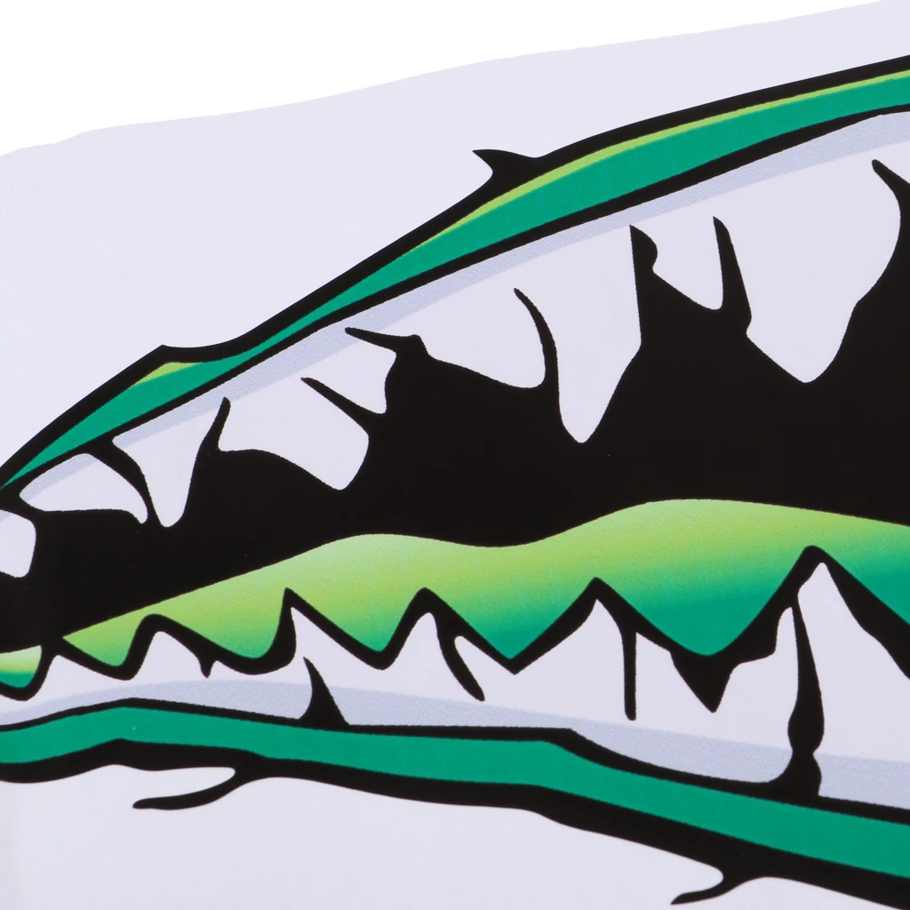 2 Pieces Waterproof Shark Teeth Mouth Decals Sticker for Kayak Canoe Fishing Inflatable Boat Surfboard Car Bumper Laptop Window