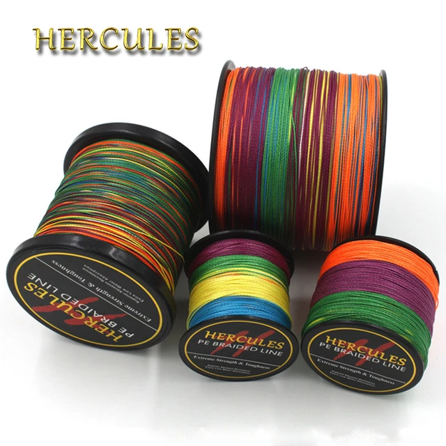 Braided PE Fishing Line, 4 Strands, Multicolor, 100m, 300m, 500m