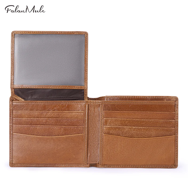 Falan Mule 2019 Новый бумажник Rfid из натуральной кожи карты случай Бизнес Короткие