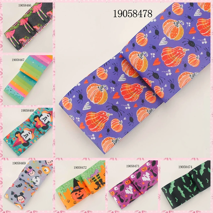 

NEW sales 3" 75mm ribbon Halloween pattern printed grosgrain ribbons free shipping 19058466