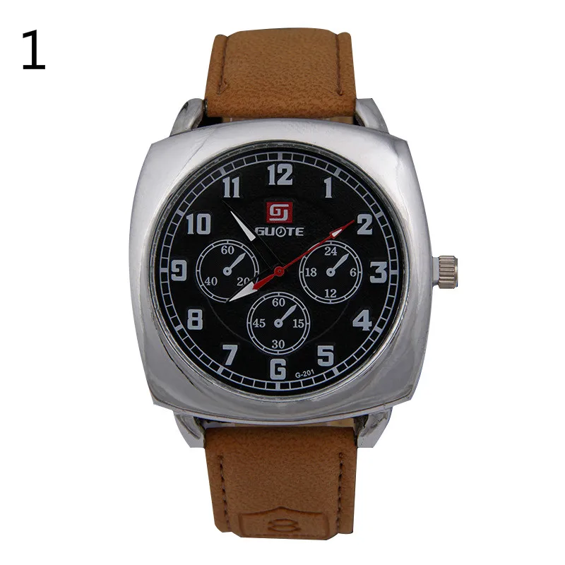 

Men's Watches Square Head Digital Dial Outdoor Sports Wristwatch Leather Strap Man Quartz Watch Casual Clock Relogio Masculino