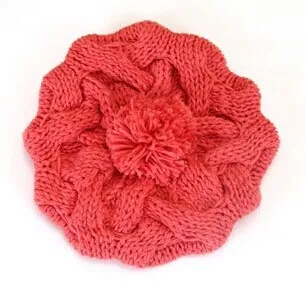 Осенний и зимний вязаный берет, модная теплая шапка, модные аксессуары для волос - Цвет: menlon red