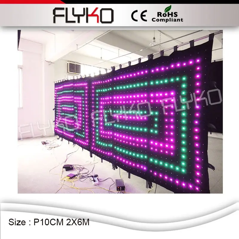 

Best sales cheap price LED video display KTV nightclub party backdrop decorate wall P10cm 2x6m RGB3in1