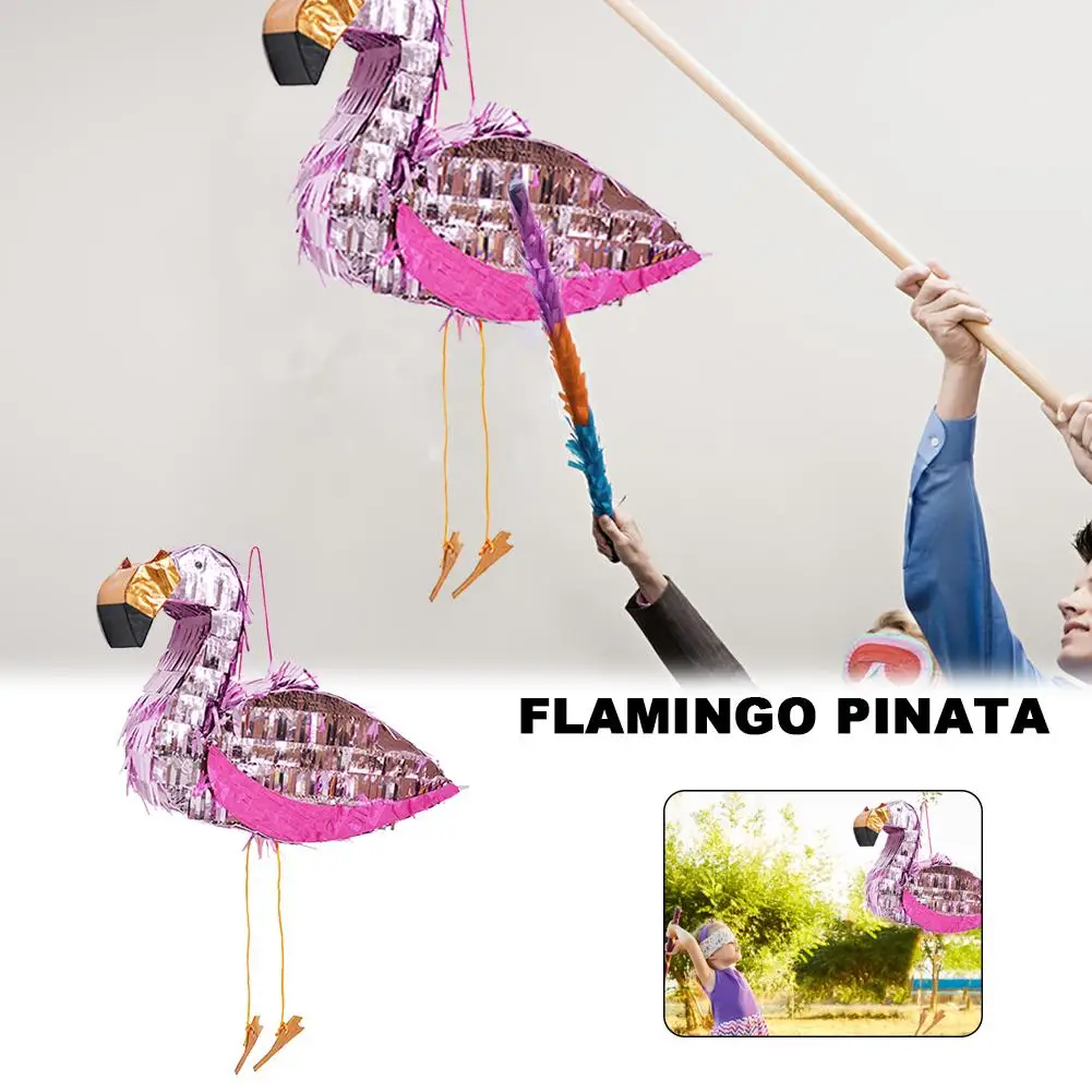 

2019 Big Pinatas Flamingo Hanging Foil Pinata Props Children Girls Birthday Fillable Party Beating Props Party Supplies