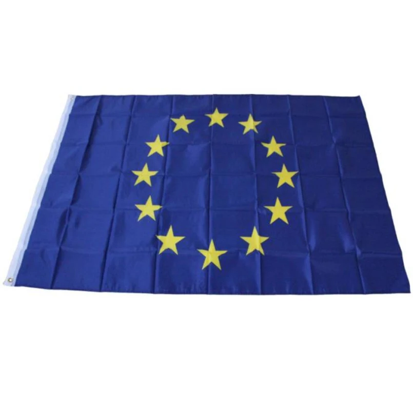 

Top Grand Standard Polyester 90*150cm EU EUROPEAN UNION FLAG Banner Blue Decor With Metal Grommets