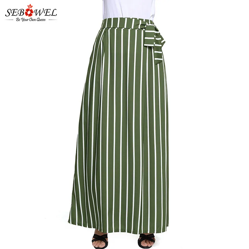 Olive-Green-Striped-Maxi-Skirt-LC65037-9-6