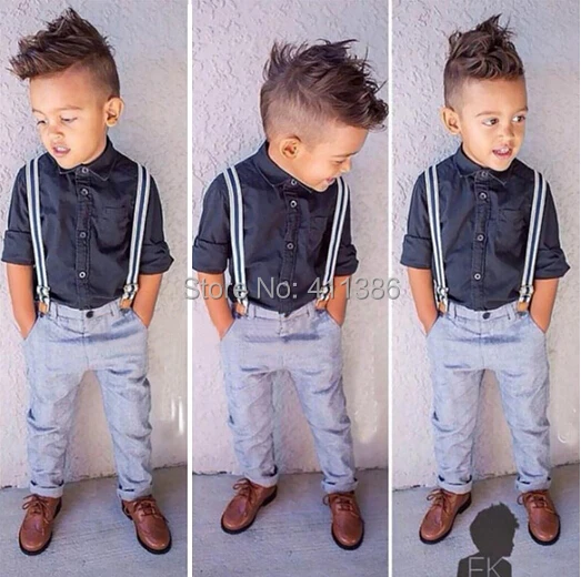 

ST135 2019 summer fashion boys clothes set children set children shirt + jeans gentleman pants kids set retail