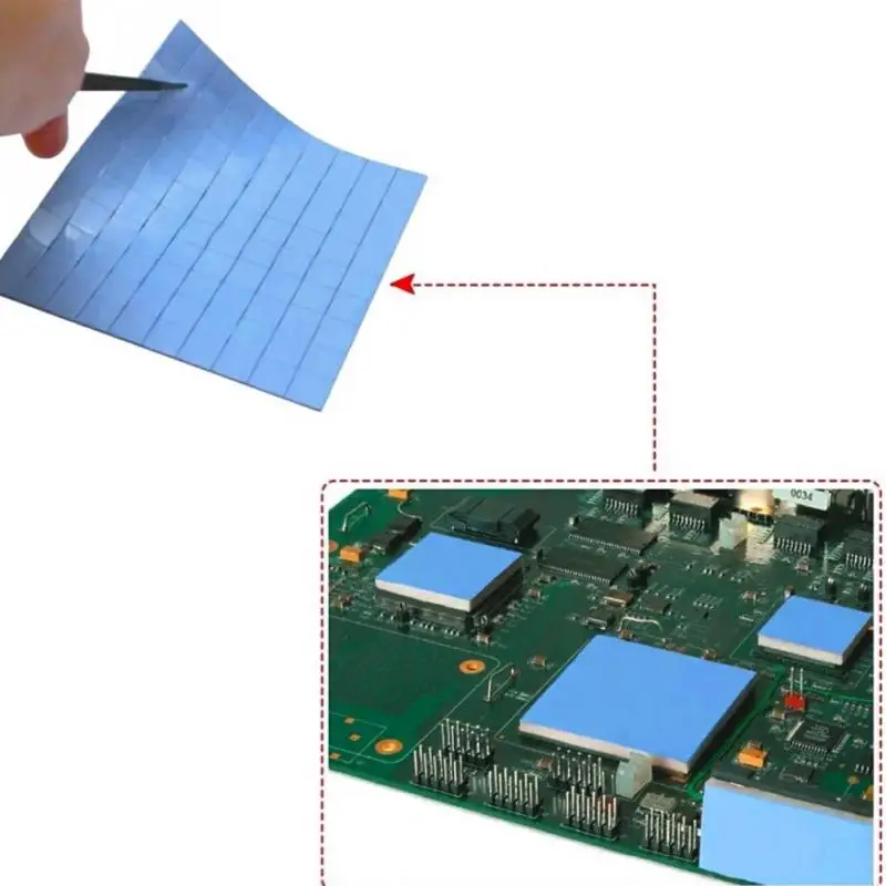 100 uds/hoja conductivo yeso disipador térmico grasa pasta adhesiva de la PC de la computadora del ventilador del refrigerador de disipador de calor GPU CPU almohadillas térmicas ► Foto 2/6