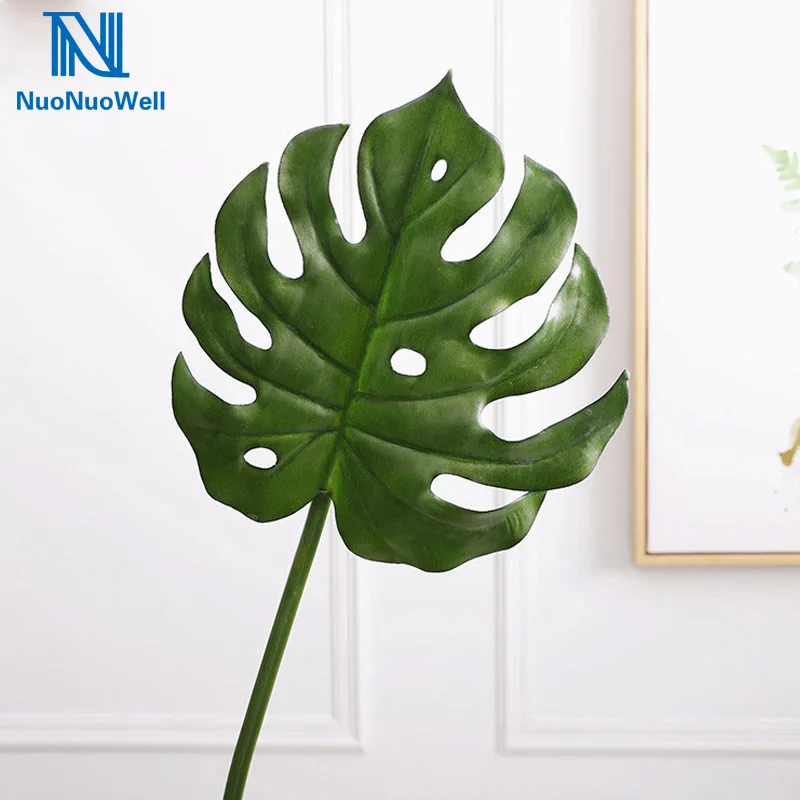 

12x Artificial Monstera Branch Tree Spray Fake Turtle Leaves Plant Faux Foliage Leaf Real Touch Hight Quality