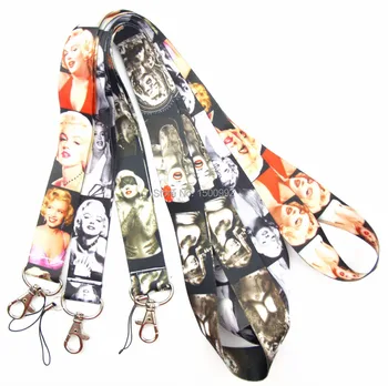 

Free Shipping 30 pcs Mix Key Chains Marilyn Monroe PHONE LANYARD KEYS ID NECK STRAPS Wholesale P11