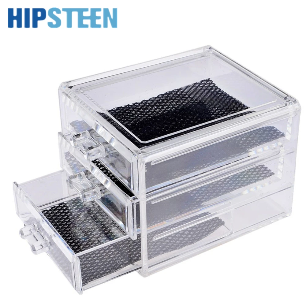

HIPSTEEN Acrylic Make Up Organizer 3 Drawers Storage Box Clear Plastic Cosmetic Storage Box Organizers Clear Cotton Pads Box
