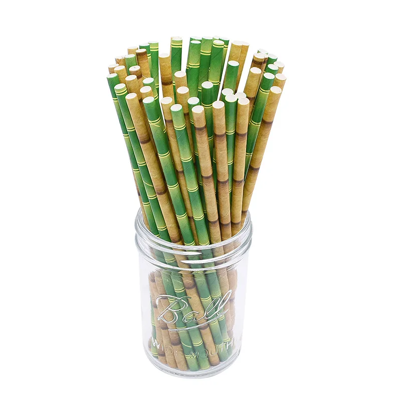 25 шт бамбуковая бумажная соломинка декоративная свадебные принадлежности креативные питьевые соломы